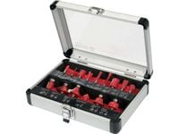 zestaw frezów widiowych do drew.trzpień fi 6mm 15 cz. - yt-68007