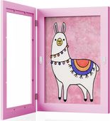 Ramka na Zdjęcia Rysunki Dzieci A4 Drewniana Różowa 27 x 35 cm