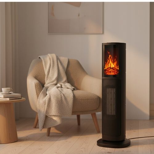 KOMINEK ELEKTRYCZNY KOLUMNOWY TERMOWENTYLATOR 2000W EFEKT PŁOMIENIA na Arena.pl