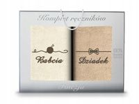 Komplet Ręczników Na Dzień BABCI i DZIADKA 2x70x140 z haftem prezent zestaw