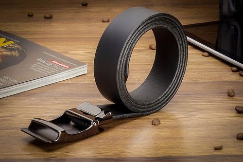 Klasyczny Czarny Męski pasek SKÓRZANY CZARNY 120cm na Arena.pl