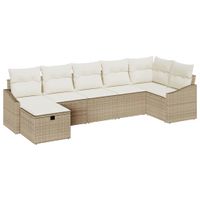 Zestaw Sof na Ogród 7 pcs Beżowy 55 x 62 x 69 cm Polirattan