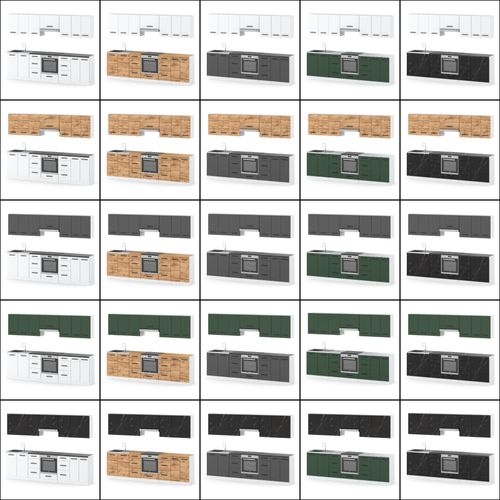 Kuchnia Nowoczesna Modułowa Z Blatem Pojemna 2.8m Wotan Dąb Wotan Biały Mat na Arena.pl