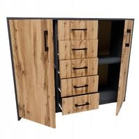 Komoda szafka 2D5S grafit-wotan szuflady regał garderoba regał szafa