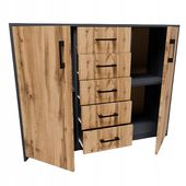 Komoda szafka 2D5S grafit-wotan szuflady regał garderoba regał szafa