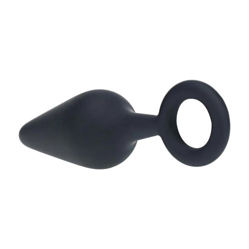 Silicone Anal Plug With Loop - M - Black na Arena.pl
