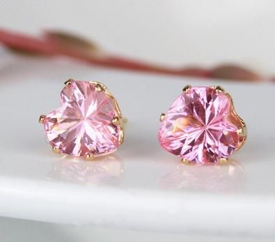 Kolczyki - serca - różowe na Arena.pl