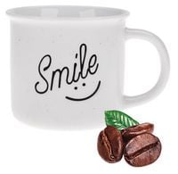 Kubek porcelanowy Ravi New Bone 360 ml Smile biało-czarny