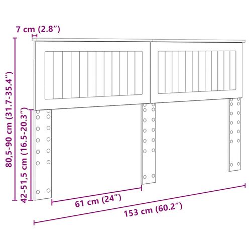 Zagłówek Brązowy dąb 150 cm Materiał drewnopochodny na Arena.pl