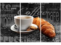 60 90CM OBRAZ 3 ELEM CZARNA KAWA DRUK PŁÓTNO RAMA