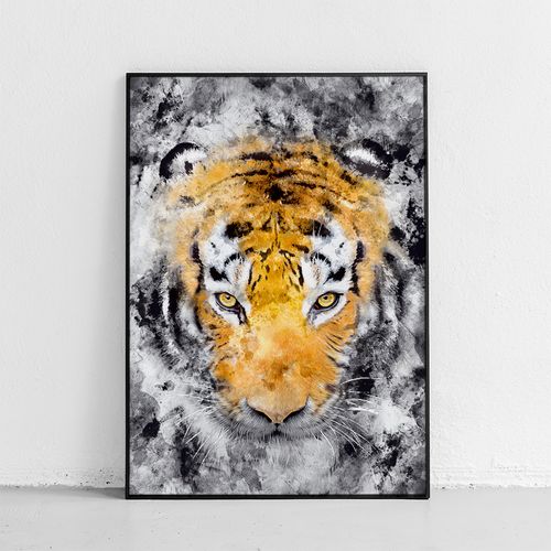 Plakat tygrys abstrakcja 21x30 cm w czarnej ramie na Arena.pl