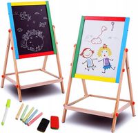 TABLICA KREDOWA DWUSTRONNA MAGNETYCZNA DLA DZIECI DREWNIANA + EDUKACYJNA
