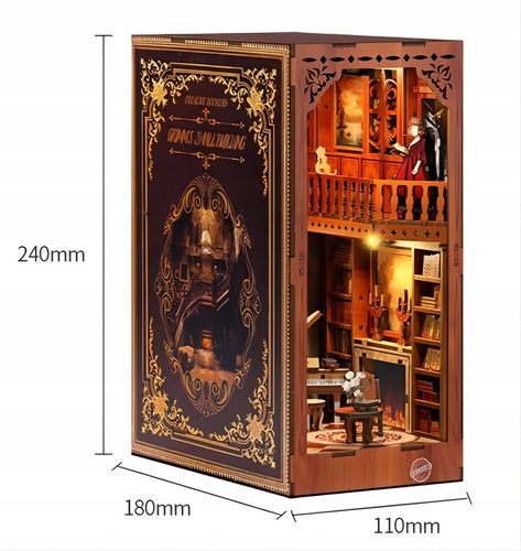 PUZZLE 3D PODPÓRKA DO KSIĄŻEK LED DIY MINIATUROWY DOMEK DREWNIANY BV02-003 na Arena.pl