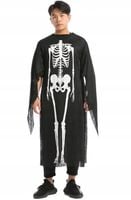 Kostium na Halloween Przebranie KOŚCIOTRUP SZKIELET Ponczo Tunika -