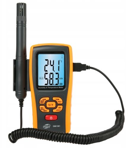 HIGROMETR MIERNIK WILGOTNOŚĆ TEMPERATURA POWIETRZA TERMOHIGROMETR BENETECH na Arena.pl
