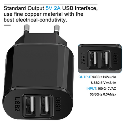 UNIWERSALNA ŁADOWARKA BIAŁA 2.1A 2xUSB PC18 na Arena.pl