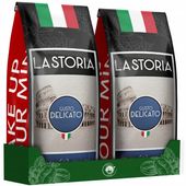 KAWA ZIARNISTA LA STORIA Delicato 2KG ŚWIEŻO PALONA -DO EKSPRESU -BLUE