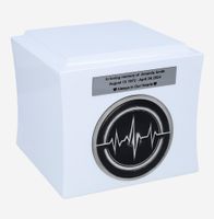 Urna z Motywem Linii Życia z wykresem bicia serca Biały / Wzór1 / Tabliczka