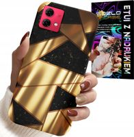 ETUI DO MOTOROLA EDGE 40 NEO - ZŁOTE ELEGANCKIE WZORY + FOLIA HYDRO