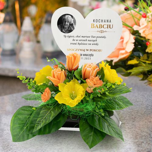 Stroik wiosenny na GRÓB + PODSTAWKA z DEDYKACJĄ na Arena.pl
