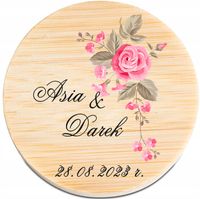 OTWIERACZ DREWNIANY magnes nadruk personalizowany PODZIĘKOWANIE NA WESELE
