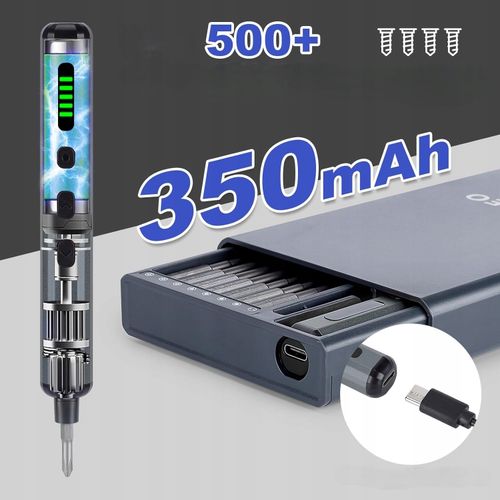 Wkrętak Elektryczny Śrubokręt Akumulatorowy Wkrętarka Bity Zestaw Do Napraw na Arena.pl