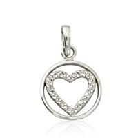 SREBRNY WISIOREK SERDUSZKO Z CYRKONIAMI PRÓBA SREBRA 925