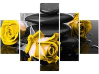 OBRAZ RÓŻE TLE KAMIENI AKCENT KOLORYSTYCZNY