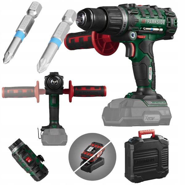 Wiertarko-wkrętarka udar 3w1 + walizka zdjęcie 1