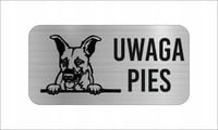 GRAWER Tabliczka nierdzewna 20x10 cm UWAGA PIES australijski pies pasterski