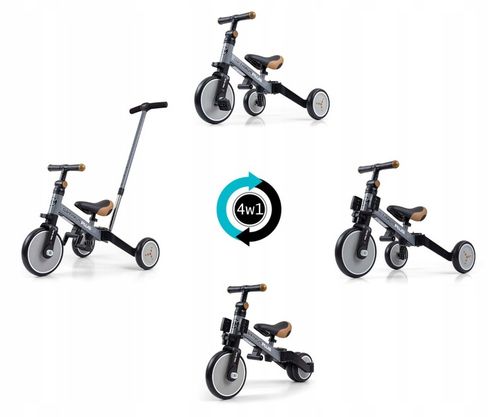 Rowerek 4w1 Milly Mally Optimus Plus Grey Sary na Arena.pl