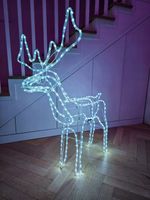 Renifer LED Świąteczny Świecący Figurka Na Zewnątrz XXL 125 Biały Zimny