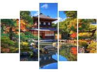 105CM 150CM OBRAZ 5 ELEM KOLOROWY OGRÓD DRUK