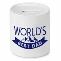 Skarbonka Dla Taty World's Best Dad Prezent Z Nadrukiem Ze Zdjęciem