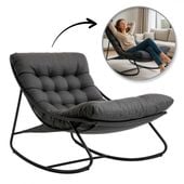 fotel bujany na biegunach ogrodowy do salonu, tarasowy bujak kokon leżanka