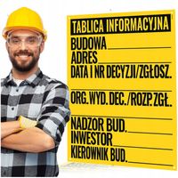 TABLICA BUDOWLANA TABLICA INFORMACYJNA TABLICA INFORMACYJNA BUDOWLANA 50x70