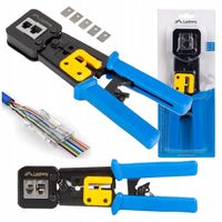 ZACISKARKA PRZELOTOWA WTYKÓW ZŁĄCZ PRZELOTOWYCH RJ45 RJ12 RJ11 LAN LANBERG