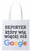 Dla Dziennikarza Prezent Torba Eco Biała Shopper Z Nadrukiem Ze Zdjęciem