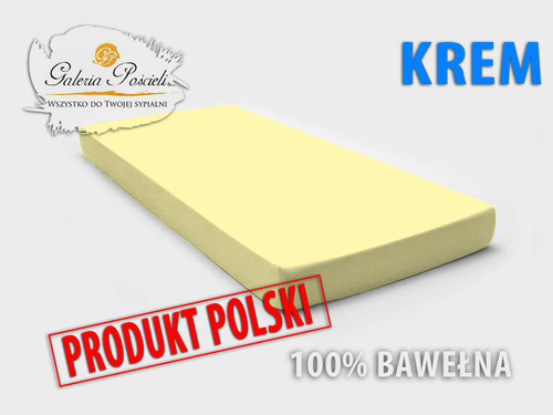 Prześcieradło bawełniane JERSEY 200x220m KREM na Arena.pl