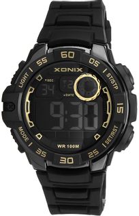 Xonix Zegarek męski sportowy, LCD / LED, wodoszczelny 100 m, wielofunkcyjny, antyalergiczny
