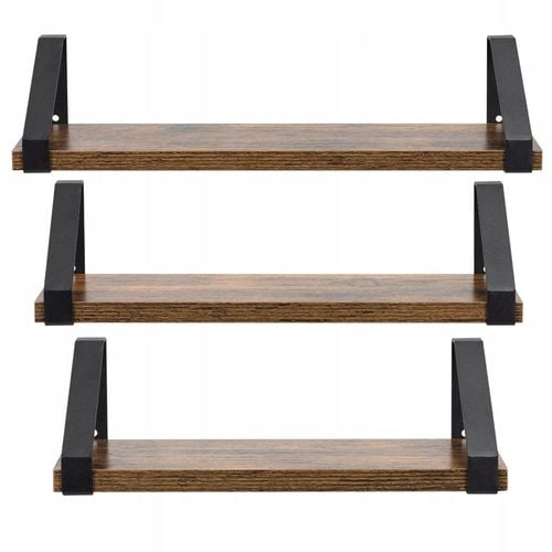 ZESTAW 3 PÓŁEK PÓŁKA WISZĄCA ŚCIENNA DO SALONU KUCHNI NA KSIĄŻKI LOFT na Arena.pl