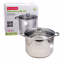Garnek stalowy 15.5 L z pokrywką 30 cm kociołek gar Kamille indukcja gaz