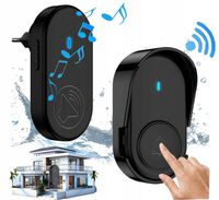 DZWONEK BEZPRZEWODOWY WODOODPORNY IP44 ZASIĘG 300m NA BATERIE