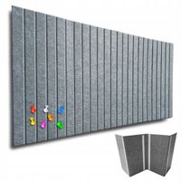 TABLICA FILCOWA LAMELE na plan lekcji 60x120cm filc SZARA 38 + PINEZKI