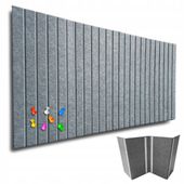 TABLICA FILCOWA LAMELE na plan lekcji 60x120cm filc SZARA 38 + PINEZKI