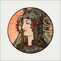 Stained glass window for the facade of the Fouquet boutique, Alphonse Maria Mucha - plakat 60x60 cm