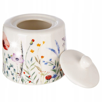 Cukierniczka Porcelanowa Maki Cukiernica Pojemnik na Cukier z Pokrywką