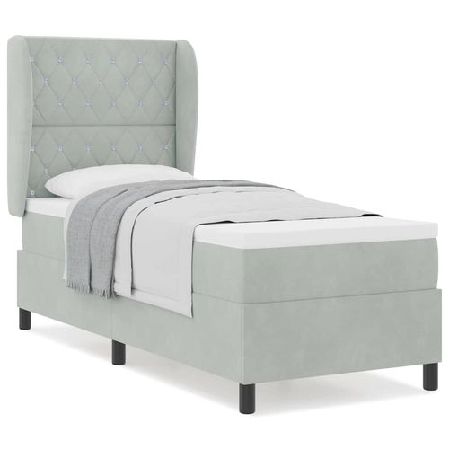 Łóżko sprężynowe z materacem Jasnoszary 80 x 200 cm Aksamit na Arena.pl