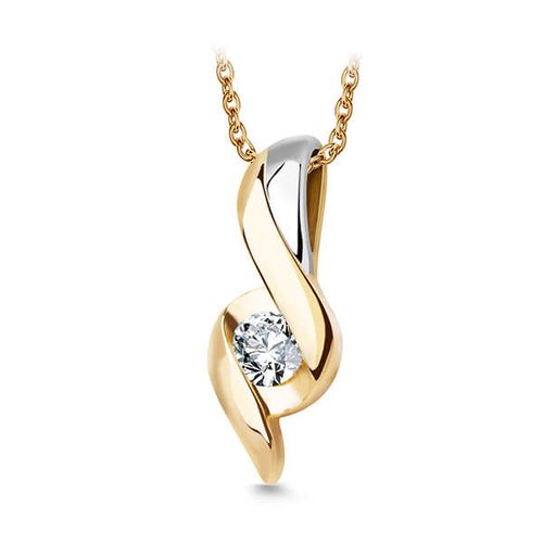 wisiorek przeplatany z żółtego złota z diamentem na Arena.pl