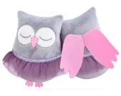 Szaro-Fioletowa Przytulanka Sówka - Ręcznie Szyta Maskotka